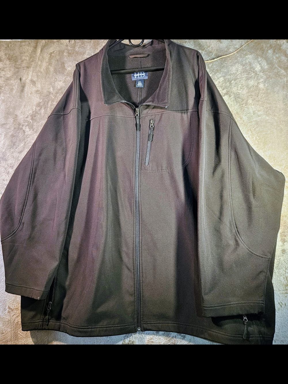 Harbor Bay By : "DXL" -Big Tall • ( SIZE : 6-XL )Bonded Fleece Jacket-(Black) •